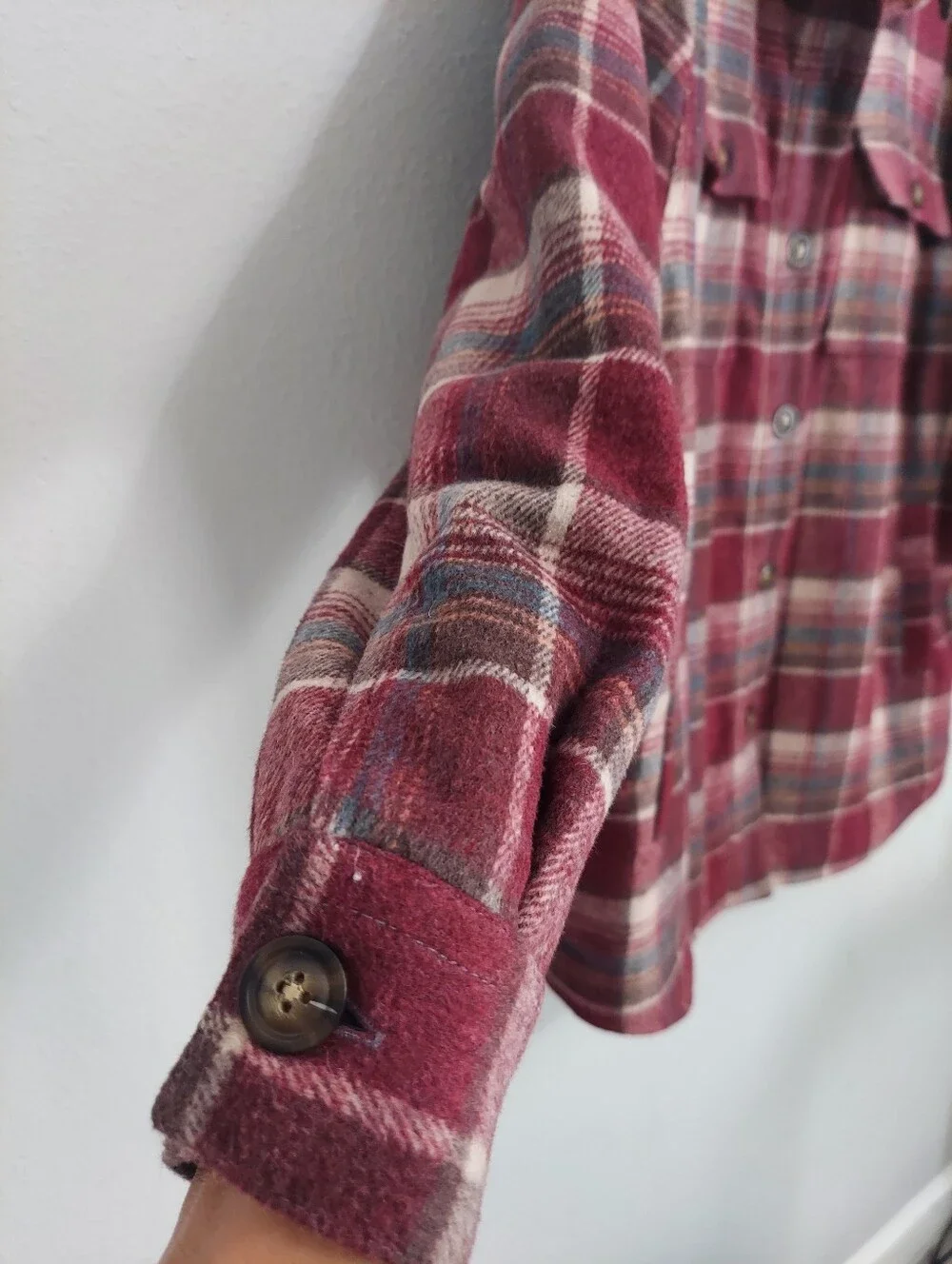 Sundance Wool Blend Quilted Lined Purple Plaid Flannel Shacket Woman M Cabincore